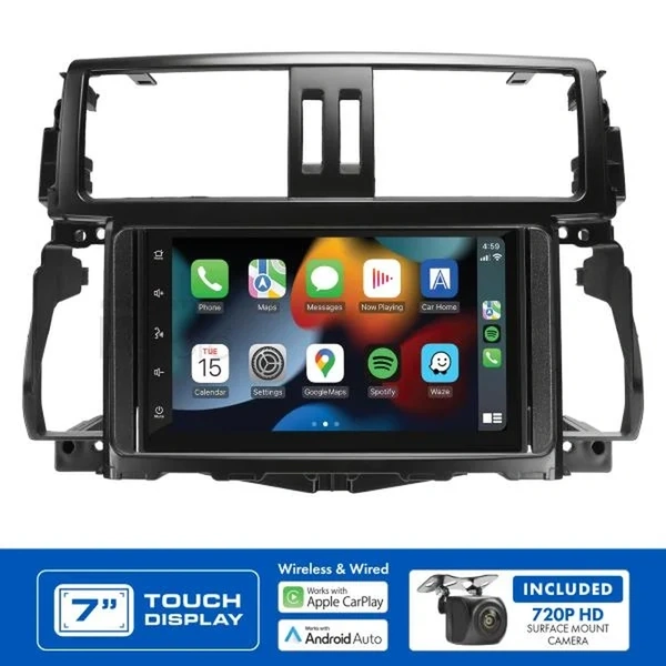 Aerpro AM9166K 7" Apple CarPlay Andoid Auto Head Unit fits Toyota Landcruiser Prado 150 Series