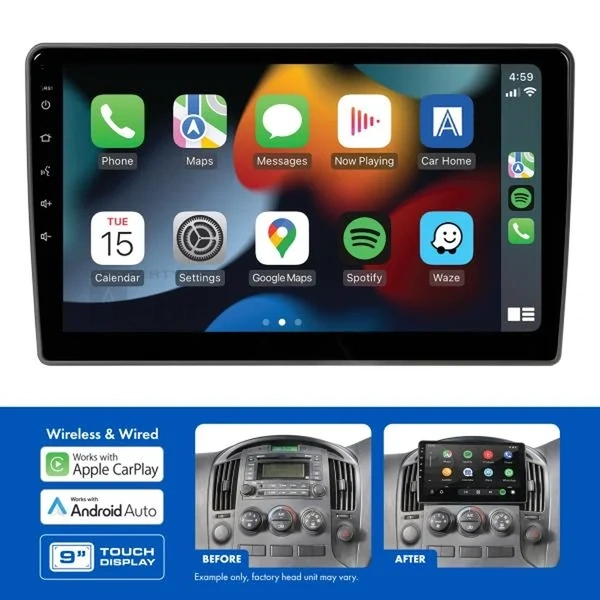 Aerpro AMAHY6 9" Wireless Apple Carplay Android Auto Head Unit fits Hyundai Iload & Imax 2008-2015