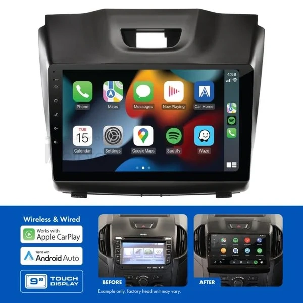 Aerpro AMAIZ1B 9" Wireless Apple Carplay Android Auto Head Unit fits Colorado Inc 7 12-14 D-Max 12-20 MU-X 13-17