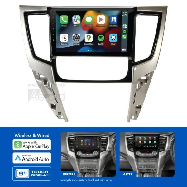 Aerpro AMAMB27 9" Wireless Apple Carplay Android Auto Head Unit fits Mitsubishi Mitsubishi Triton 2019-