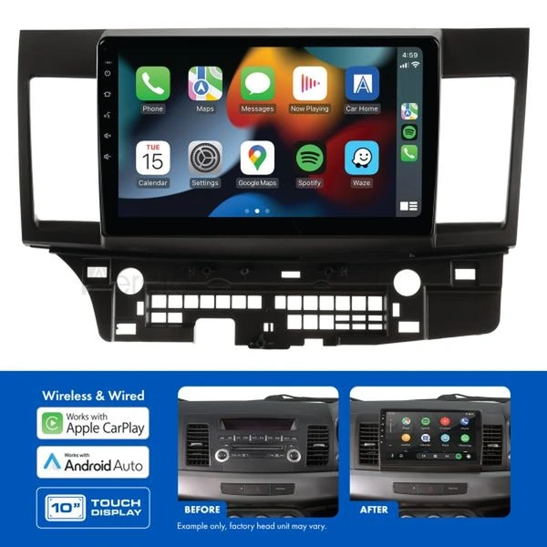 Aerpro AMAMB4 10" Apple CarPlay Andoid Auto Head Unit fits Mitsubishi Lancer