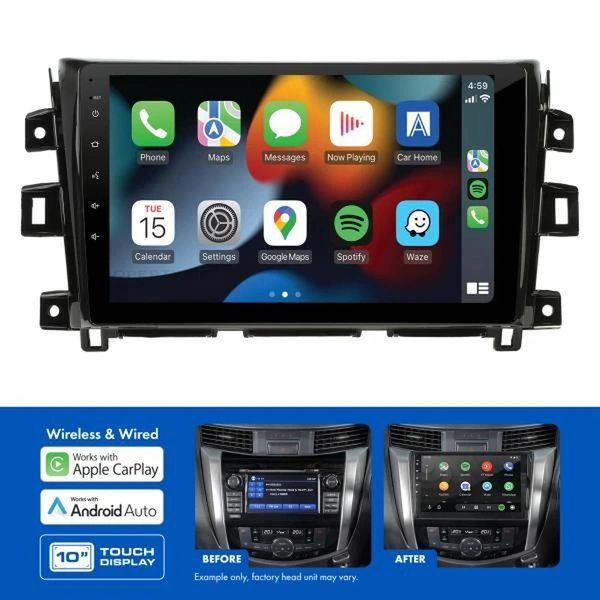 Aerpro AMANI12 10" Wireless Apple Carplay Android Auto Head Unit fits Nissan Navara NP300 DX RX 2015-20