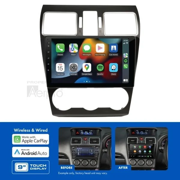 Aerpro AMASU3 9" Wireless Apple Carplay Android Auto Head Unit fits Subaru Forester Impreza Levorg WRX XV without Nav