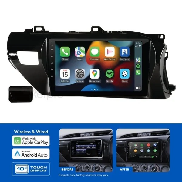 Aerpro AMATO2 10" Apple CarPlay Andoid Auto Head Unit fits Toyota Hilux 2015-2020