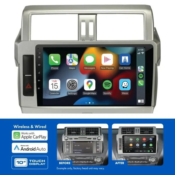 Aerpro AMATO36 10" Apple CarPlay Andoid Auto Head Unit fits Toyota Prado 2013-2017