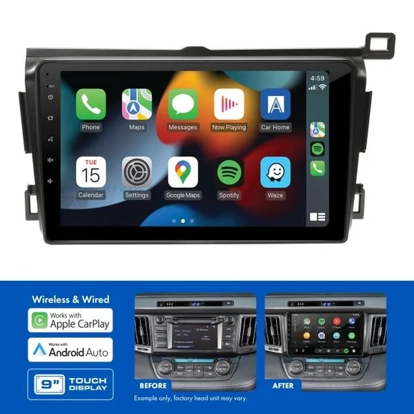 Aerpro AMATO5 9" Apple CarPlay Andoid Auto Head Unit fits Toyota Rav4 2013-2017 Non-Amplified