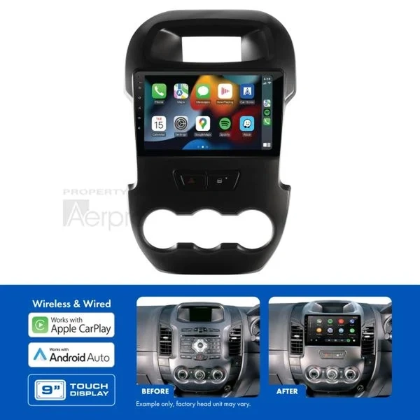 Aerpro AMFO2 9" Wireless Apple CarPlay Android Auto Head Unit fits Ford Ranger PX 2012-2015