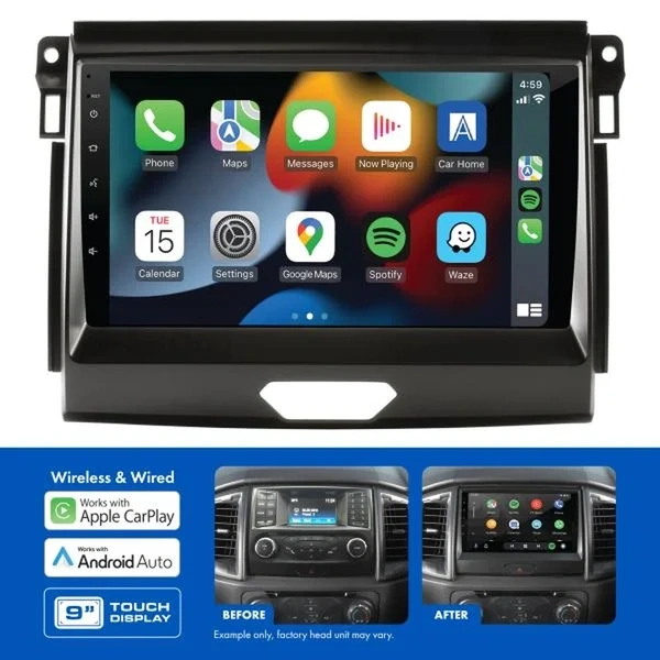 Aerpro AMFO3 9" Wireless Apple CarPlay Android Auto Head Unit fits Ford Ranger PX2 2015-2018 4.2" DISPLAY ONLY