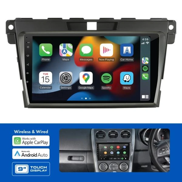 Aerpro AMMZ 9" Wireless Apple CarPlay Android Auto Head Unit fits Mazda CX7 09-12 Non-Amplified