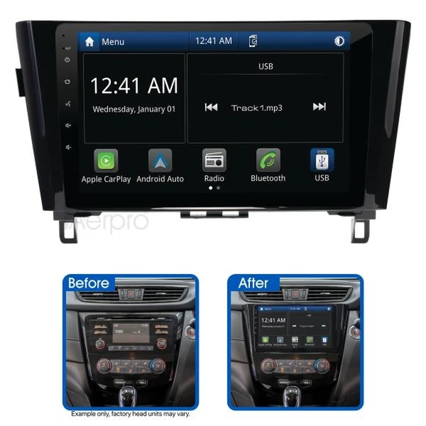 Aerpro AMNI5 10" Multimedia Receiver Fits Nissan Qashqai 2014-2019 and X-Trail 2014-2020 Factory Navigation and 360 Camera Models Non-Amplified