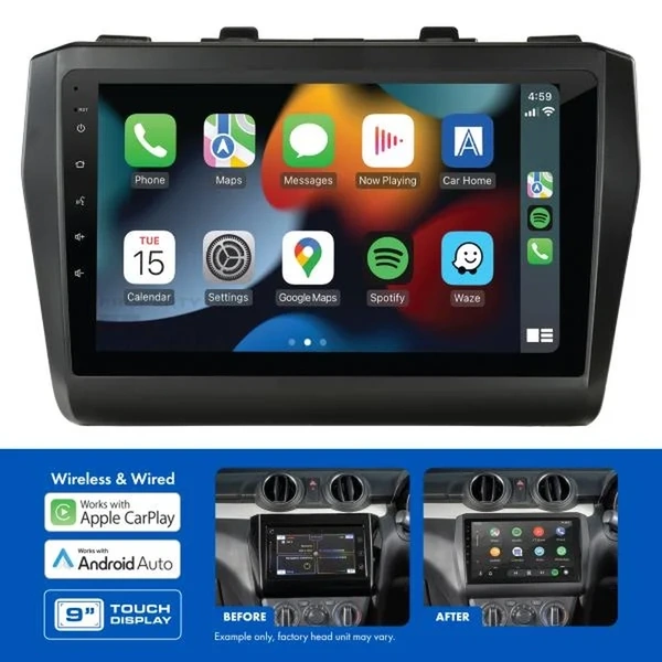 Aerpro AMSZ6 9" Wireless Apple CarPlay Android Auto Head Unit fits Suzuki Swift 17-on