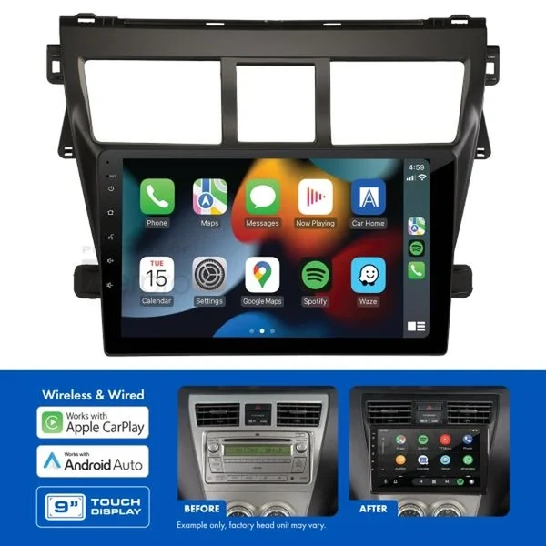 Aerpro AMTO15 9" Multimedia Receiver fits Toyota Yaris Sedan 05-11