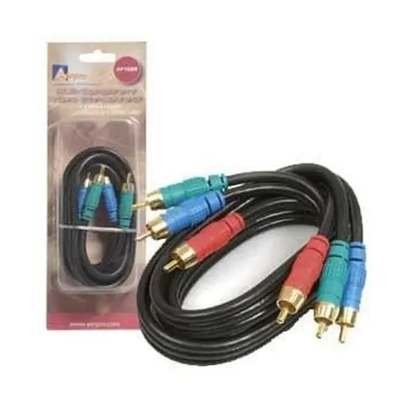 Aerpro AP1GBR A/V Lead 3M-3M Plugs Coax RCA 75-ohm Green/Blue/Red 1m