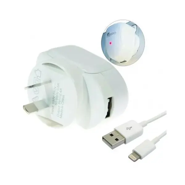 Aerpro APL2005A 240V USB Charger/Lightning Cable 2.4A