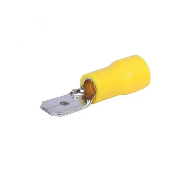 Aerpro APSM63Y Terminal Connecters Male Spade Yellow 6.4mm 100 Pack