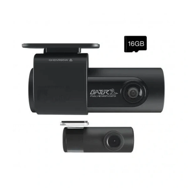 Gator GHDVR95W 2Ch Dual 1080p Full HD Dash Cam - 16gb