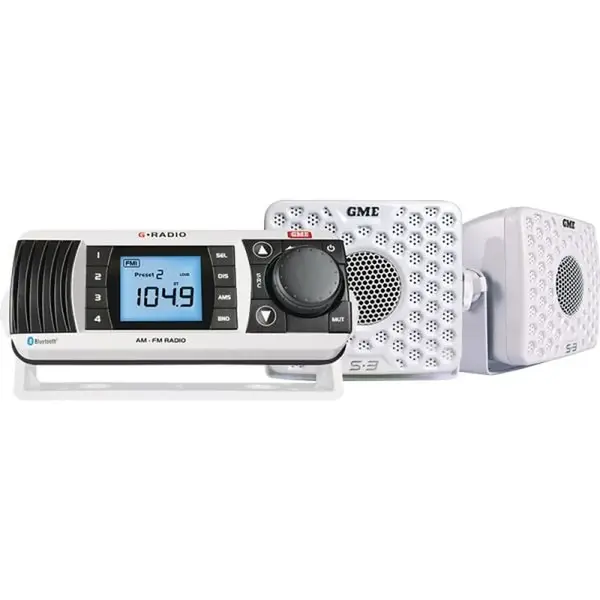 GME GR300BTWEP AM/FM Marine Radio Ent. Pack - White