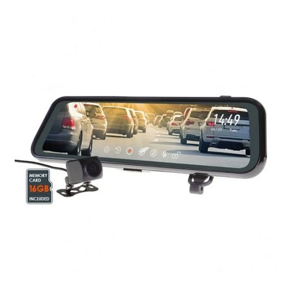 Gator GRV95MKT 9.35" Mirror Monitor Full HD 1080P Front & HD 720P Rear Dual Dash Cam