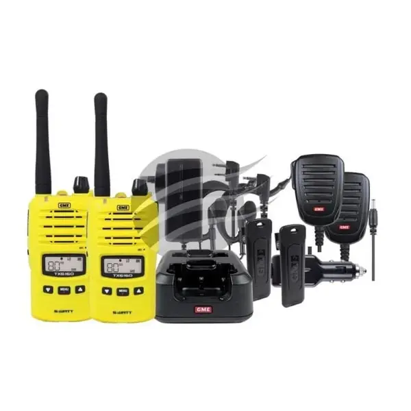 GME TX6160YTP 5W Compact Hand Held UHF CB Radio Twin Pack